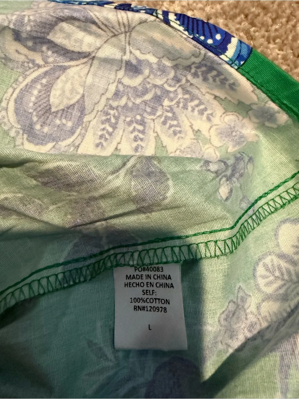 Entro Green Floral Flutter Sleeve Blouse - Picture 7 of 8
